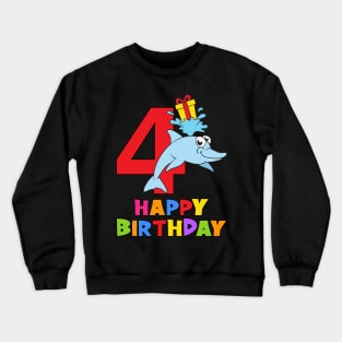 4th Birthday Party 4 Year Old Four Years Crewneck Sweatshirt